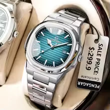 PENGAGAR Luxury Sport Quartz Man Wristwatch Waterproof Luminous Date Week Men Watches Stainless Steel Men's Watch Male Reloj+box